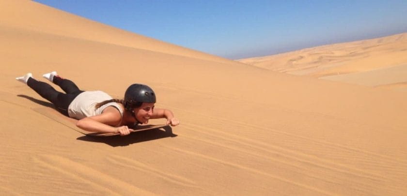 Sandboarding in Swakopmund