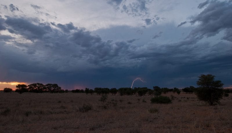 Thunderstorms loom overhead in Botswana
