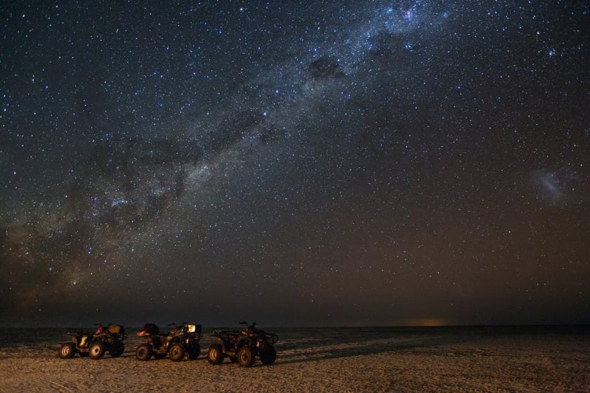 Quad bikes under a gallaxy