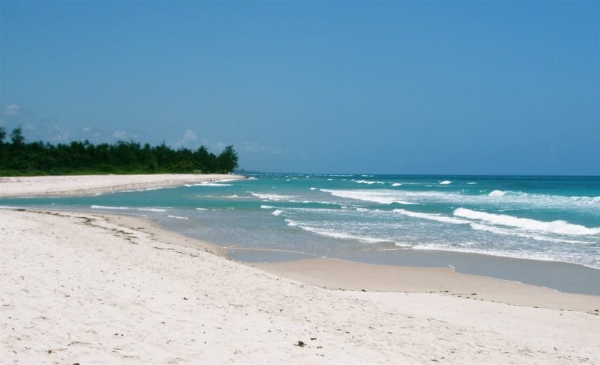 Bamburi beach in Kenya.
