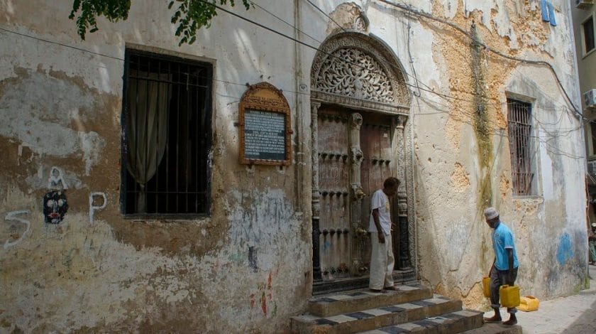 Historic door of a Stone Town building, Zanzibar.