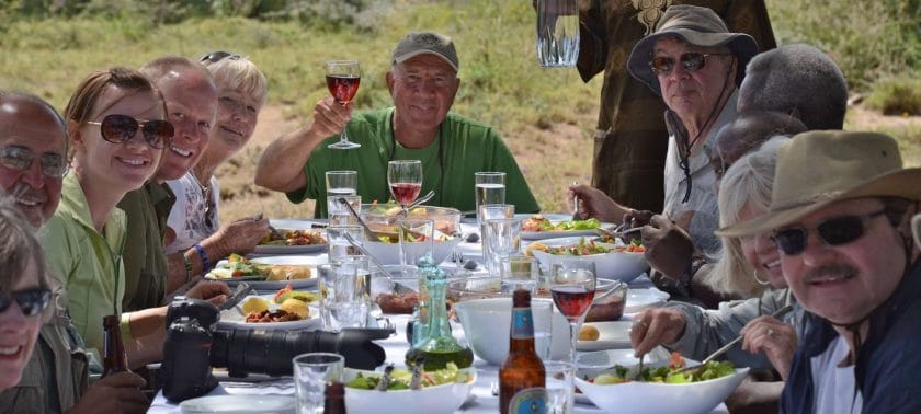 A meal in the Africa bush