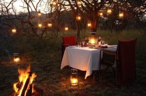 African sunsets, log fires and lanterns set the scene for the most romantic interludes, credit: Cederberg Travel