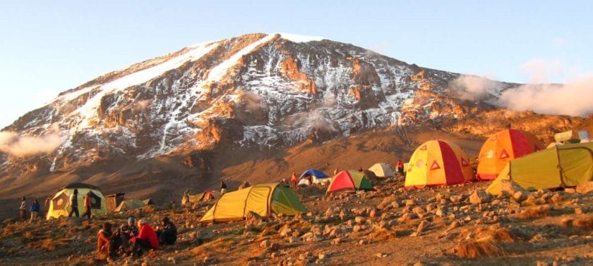 Camp on Mount Kilimanjaro.