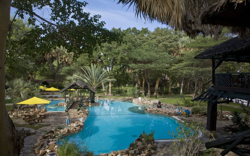 Sarova Shaba Game Lodge swimming pool area