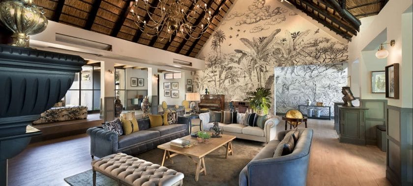Lounge at a luxury lodge, Zimbabwe | Photo credits: Stanley and Livingstone Boutique Hotel