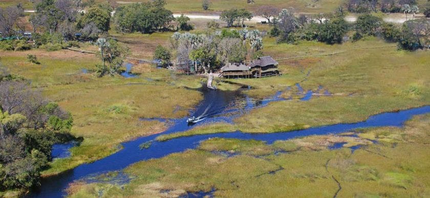 Gunns Camp overlooks the legendary Moremi Game Reserve.