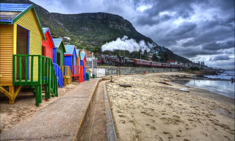 St. James beach is close to Kalk Bay and is a postcard perfect stop en-route to Kalk Bay.