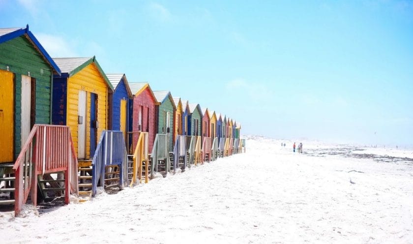 St James beach is located just outside of Kalk Bay - a quaint seaside village filled with unique array of establishments.