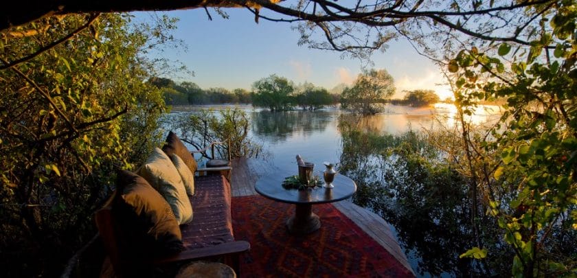 sindabezi island lodge overlooking the zambezi