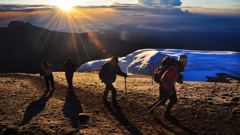 Climbing Mt Kilimanjaro.