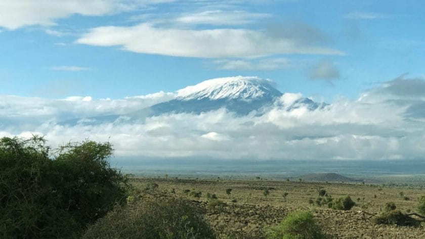 Snow caps on Mount Kilimanjaro.