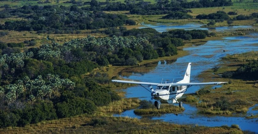 Transfer flight over the Okavango Delta, Botswana.