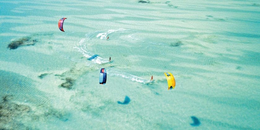 Zanzibar kitesurfers.