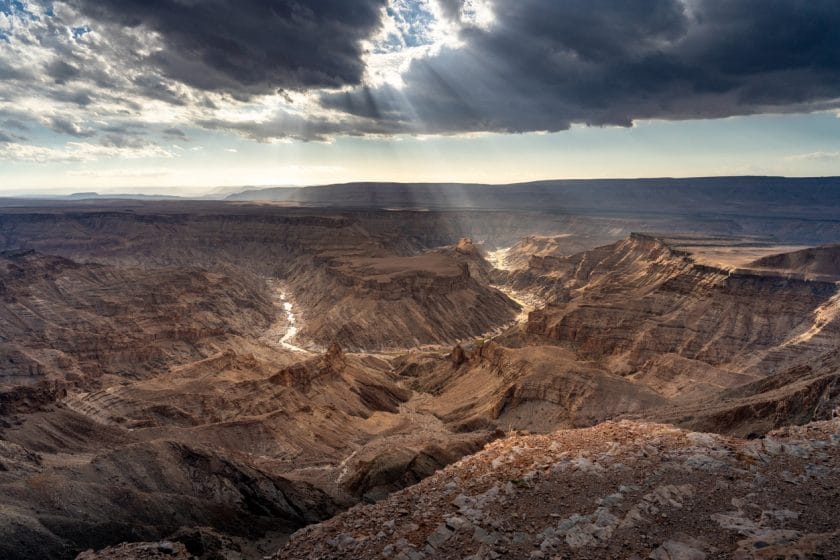 Aerial view of FIsh River Canyon in Namibia.