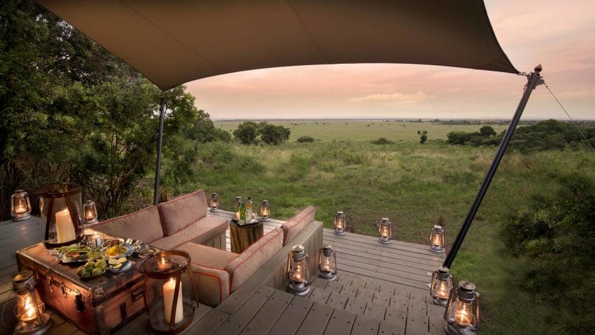 safari camp for sale kenya Bateleur Camp Deck on a Kenya Safari