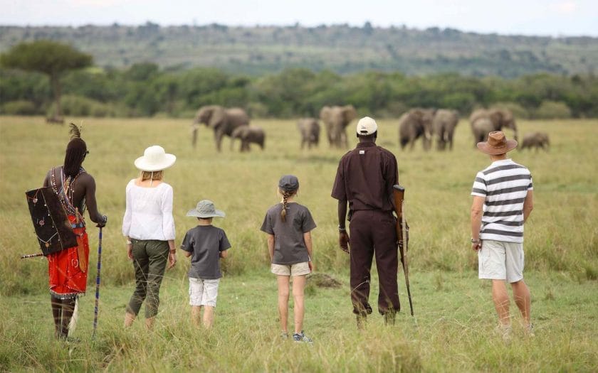Walking safari in Kenya.