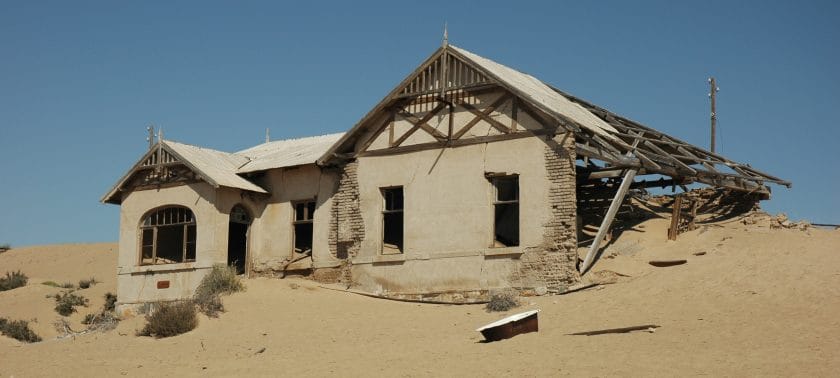 Abandoned house in Kolmanskop, Namibia.