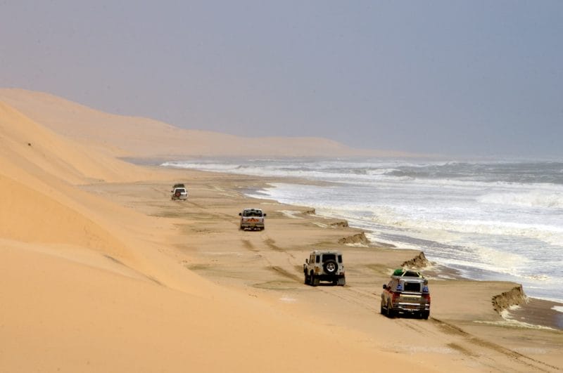 4x4's driving through Skeleton Coast