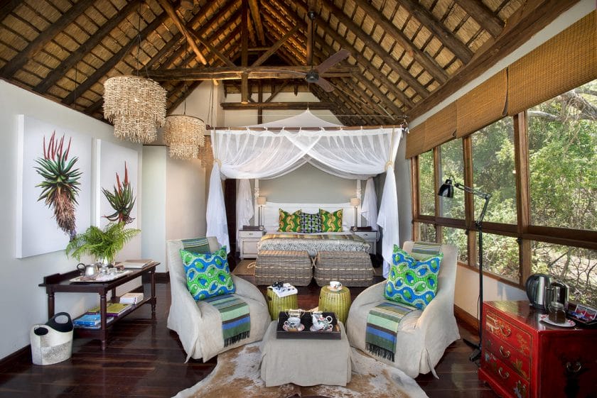 Luxury room at a lodge in Zambia | Photo credits: Royal Chundu.