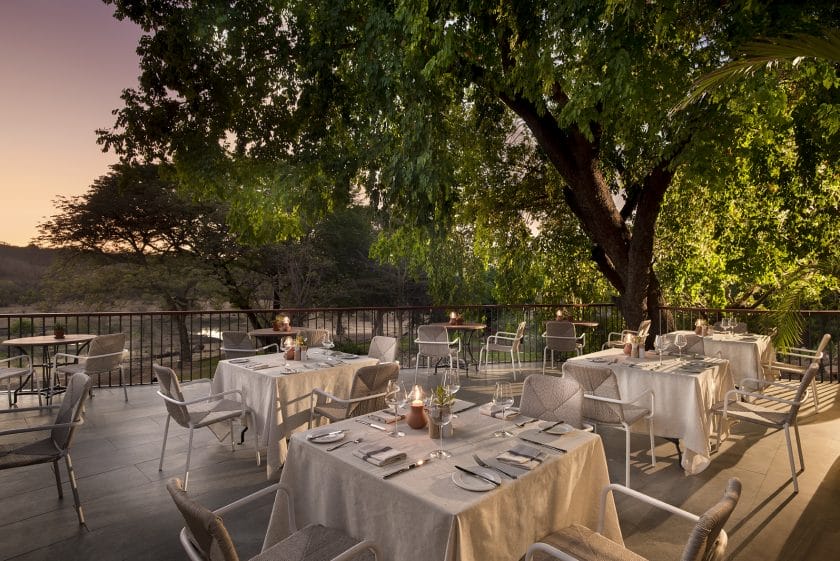 Outdoor dining at the Victoria Falls Hotel | Photo credits: Victoria Falls Hotel.