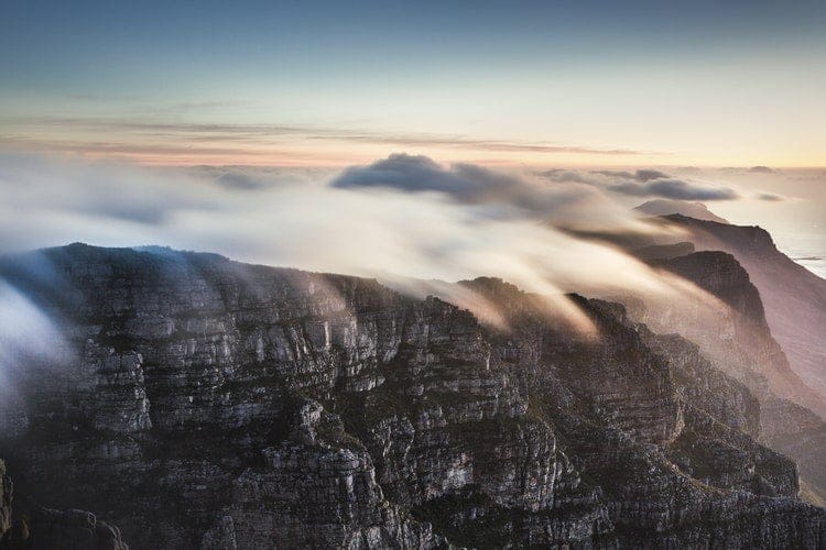 clouds over table mountain cape town south africa safari