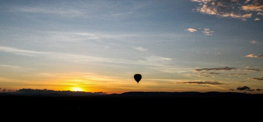 Hot Air Balloon over Masai Mara, Kenya, Africa