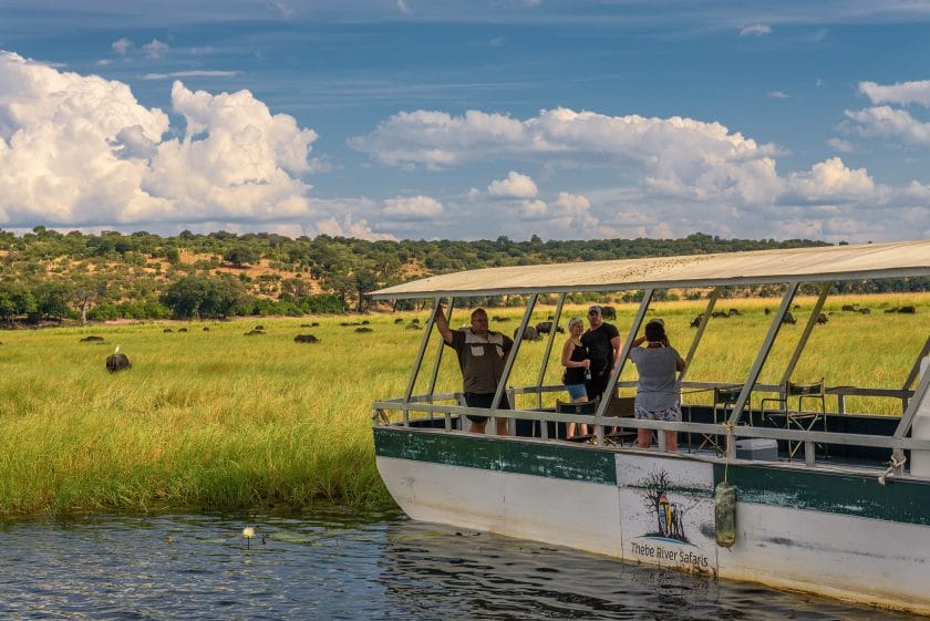Boating safari on the Chobe River, Botswana.
