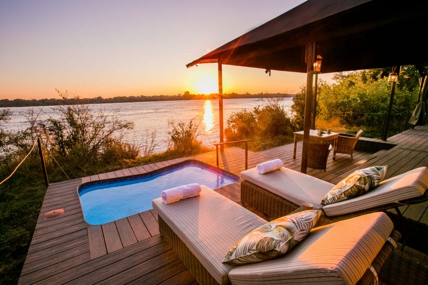 Luxury lodge overlooking the Zambezi River | Photo credits: Old Drift Lodge