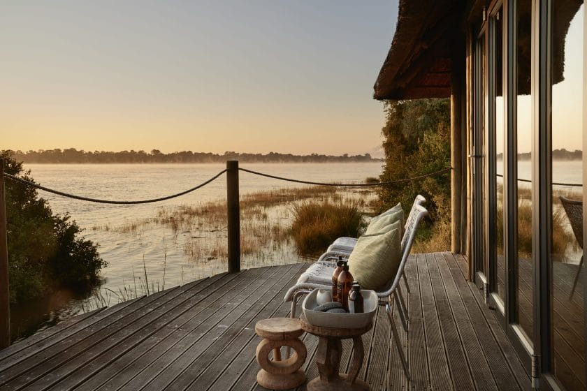 Luxury lodge on the Zambezi Crescent | Photo credits: Victoria Falls River Lodge