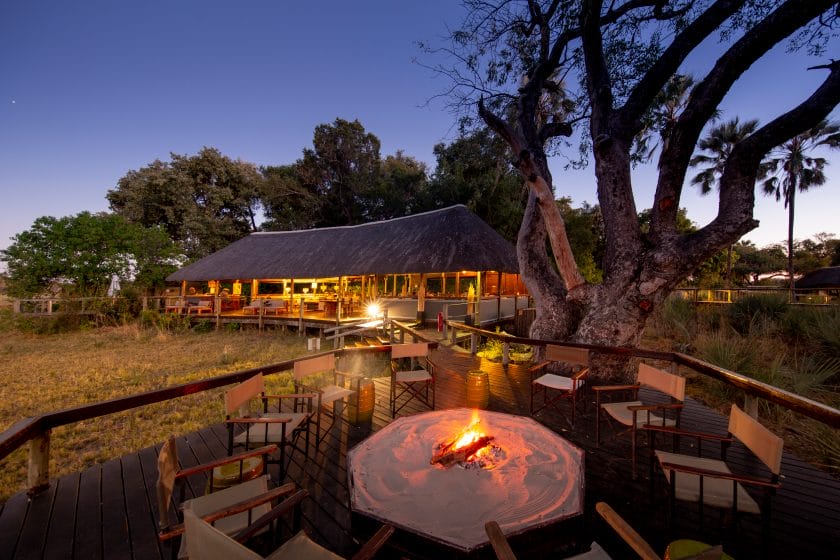 Fire pit at a luxury lodge in the Okavango Delta | Photo credits: Chitabe Camp