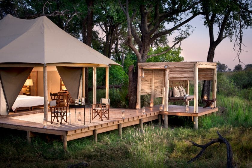 Luxury lodge room in the Okavango Delta | Photo credits: Nxabega Okavango Tented Camp