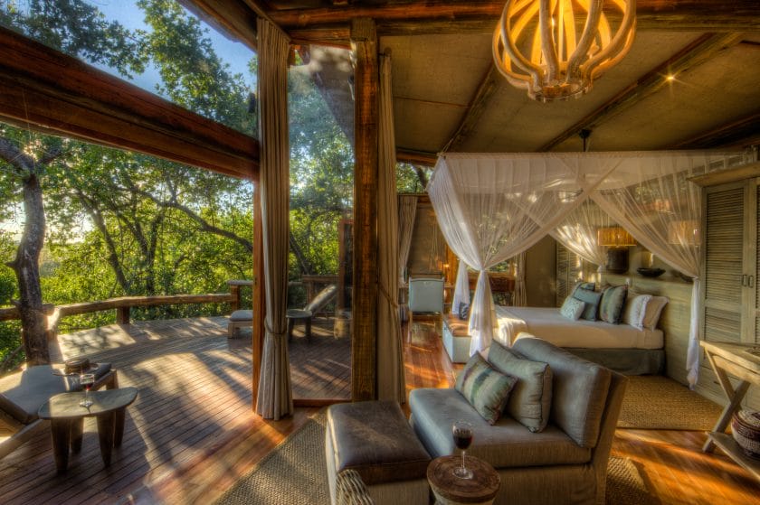 Suite at a luxury lodge in the Okavango Delta | Photo credits: Camp Okavango