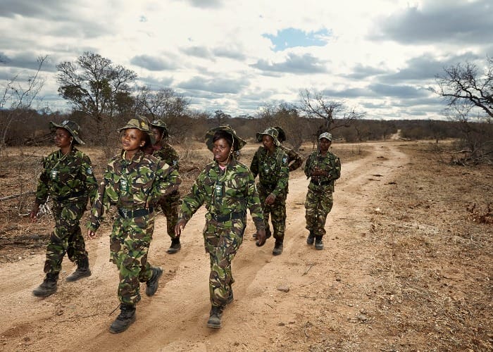 The Black Mambas anti-poaching unit during a march, South Africa | Photo credit: Love Exploring