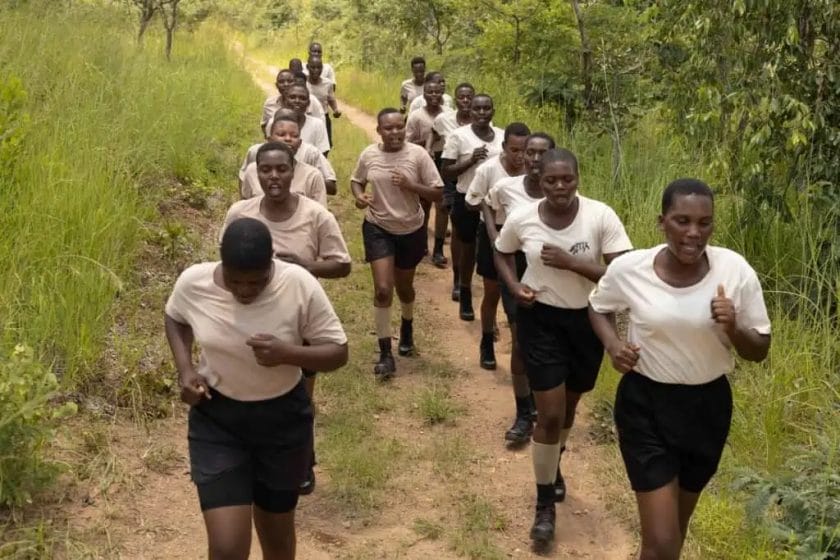 Members of the Akashinga anti-poaching unit during training, Zimbabwe | Photo credit: Reasons to be Cheerful