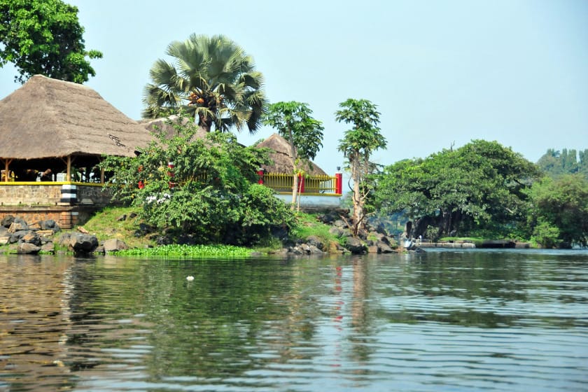 A small boat terminal on the eastern bank of the Nile in Jinja, Uganda