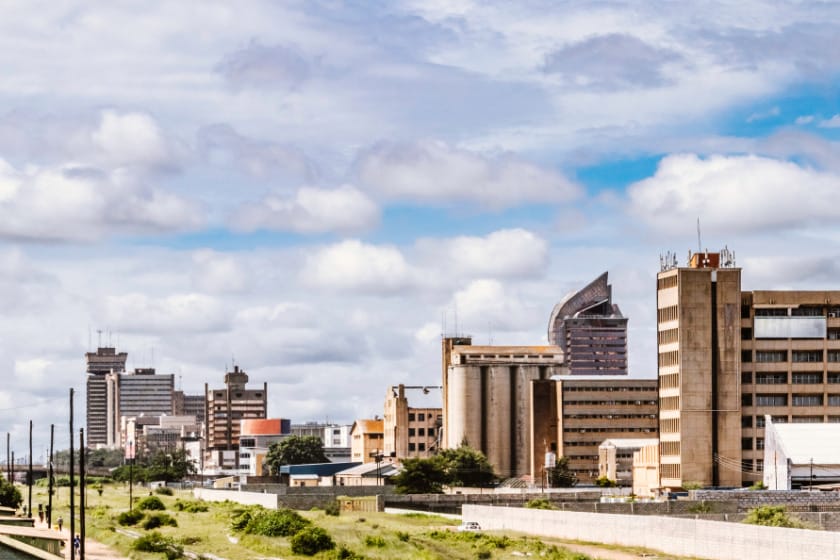 Skyline of Lusaka, the capital city of Zambia