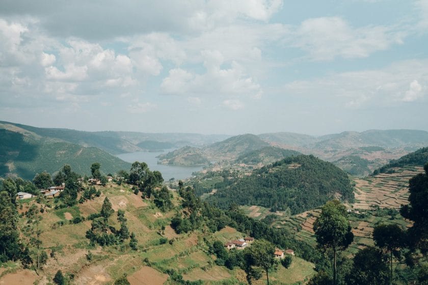 Lake Bunyonyi in Uganda. 