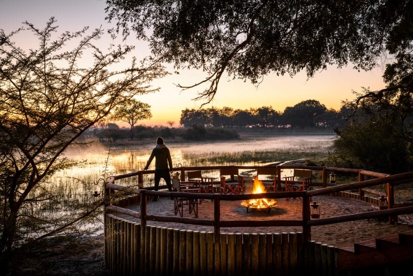 Fire pit at Sanctuary Chief's Camp, Botswana | Photo credits: Sanctuary Chief's Camp