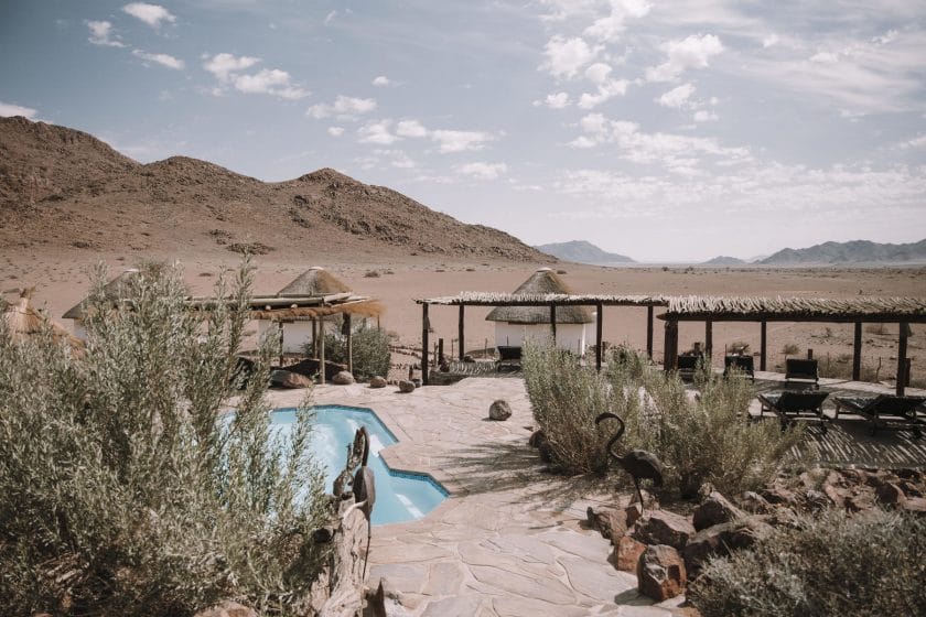 Pool area at Desert Homestead Lodge, Namibia | Photo credit: Desert Homestead Lodge