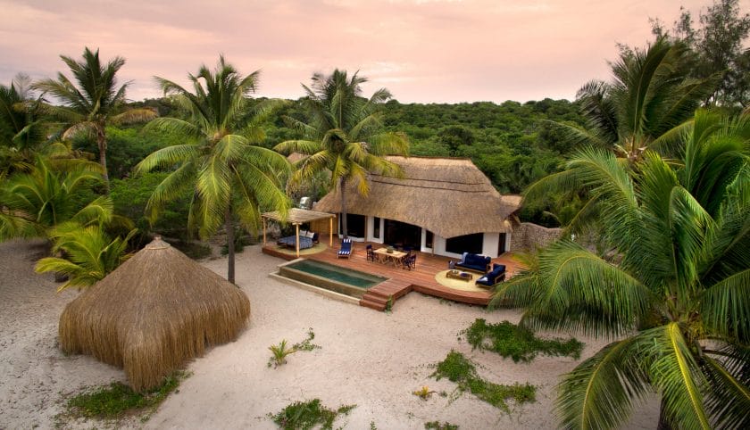 Aerial view of &Beyond Benguerra in Mozambique | Photo credit: &Beyond Benguerra
