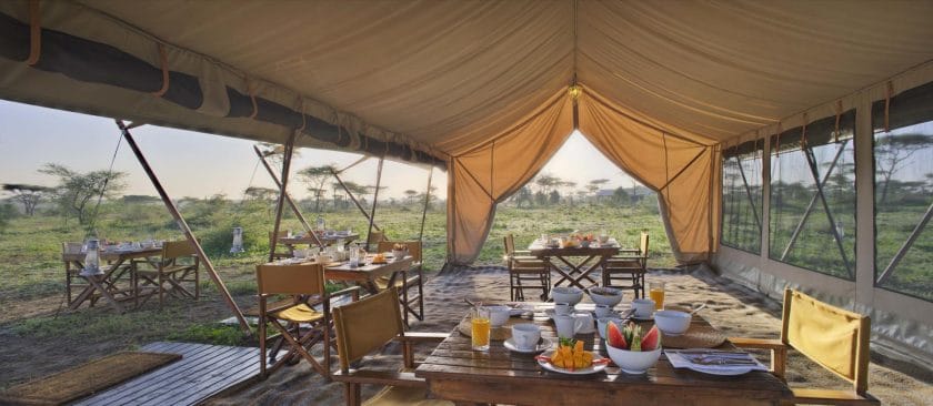 Dining tent at Serengeti Under Canvas, Tanzania | Photo credit: Serengeti Under Canvas