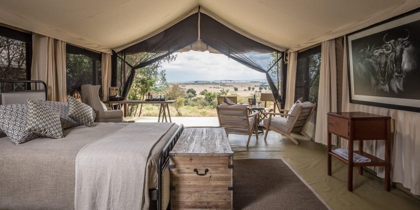 Tent interior at Entim Camp in Masai Mara, Kenya | Photo credit: Entim Camp