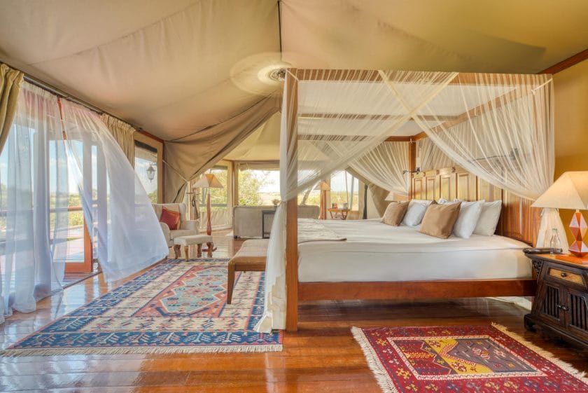 Bedroom at Olare Mara Kempinski Safari Camp, Kenya | Photo credit: Olare Mara Kempinski Safari Camp